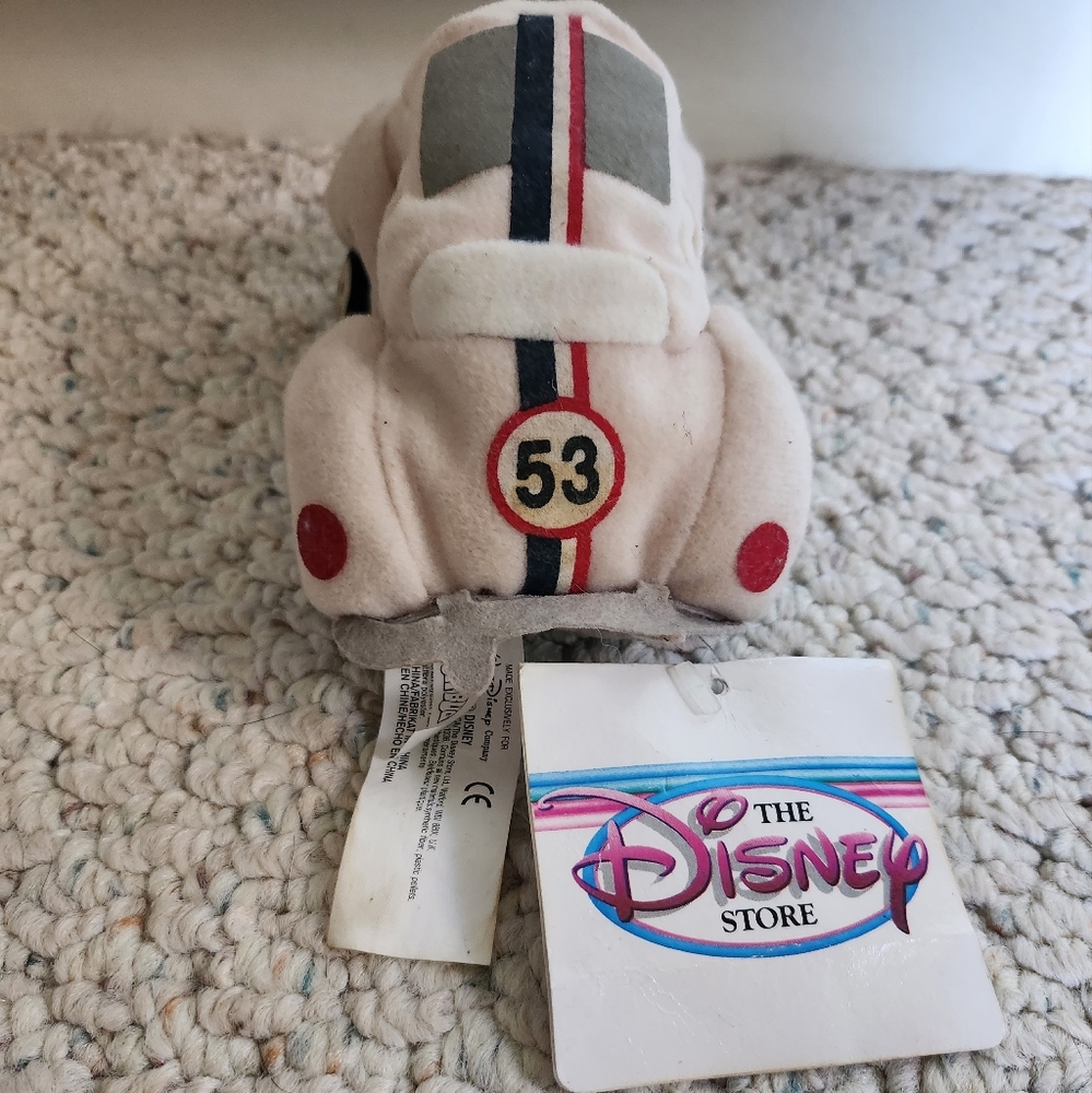 DISNEY Mini Bean Bag Herbie - The Love Bug 6" Plush Car Toy